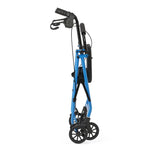 Lightweight Folding Steel Rollator Walker with Seat FSA/HSA Eligible – 6” Wheels, Locking Hand Brakes, Adjustable Handles (31"-35"), 300 lb Capacity, Padded Seat – Light Blue Mobility Aid for Seniors