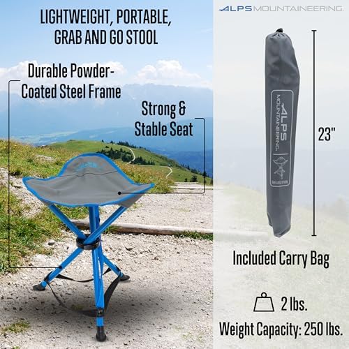 ALPS Mountaineering Tri-Leg Stool - Gray/Ocean, New