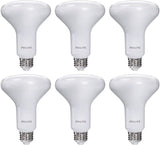 PHILIPS LED 65W BR30 6-Pack Ultra Definition Soft White (2200K) 650 Lumen (7.5W = 65W) Dimmable Flicker-Free Light Bulbs