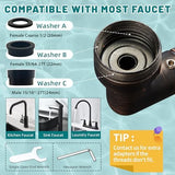 CECEFIN 1440° Rotating-Faucet-Extender Sink Aerator - 1080°+360° Large-Angle Splash Tap Extension with 2 Water Outlet, Swivel Multifunctional Robotic Arm for Kitchen/Bathroom, Oil Rubbed Bronze