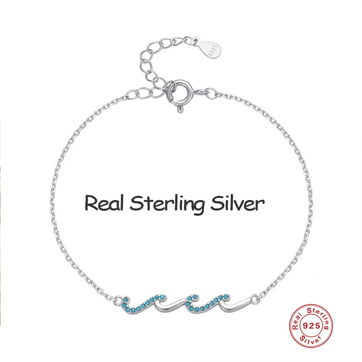 zocare Gift for Best Friends Female,Wave Friendship Bracelet for Women,Bestie Gifts for Women,925 Sterling Silver Bracelet Gifts for Friends Birthday Gift Graduation Gift for Friend