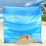 Beach Blanket Waterproof Sandproof Beach Mat 79" X 83" /10'x9'for 2-8 Adults Quick Drying Outdoor Picnic Mat Beach Accessories for Travel, Camping, Hiking