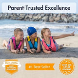 Limmys Premium Kids Swim Vest - Toddler Swim Jacket and Buoyancy Swimming Aid - Modern Design Swimming Vest for Boys, Girls and Babies - Drawstring Bag Included