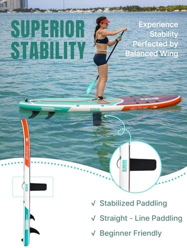 Niphean Inflatable Stand Up Paddle Board with SUP Accessories, Anti-Slip EVA Deck, 10’6’’ Inflatable Paddle Boards for Adults & Youth of All Skill Levels