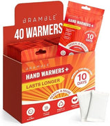 Bramble Hand Warmers Disposable Bulk Up to 10 Hours of Heat for Cold Weather, Ski, Camping & Outdoor Activities | Air Activated Instant Heat Packs for Body, Feet, Adult & Kids