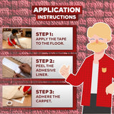 XFasten Double Sided Carpet Tape for Area Rugs, 2 Inch x 30 Yards – Heavy Duty Anti Slip Rug Grip Tape, Works as Rug Grippers, Residue Free, Wood Safe, Easy Removal for Hardwood and Laminated Floors
