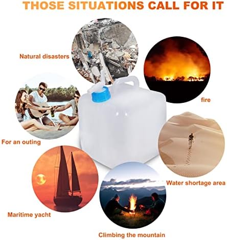 2 Pack Collapsible Water Container with Spigot 2.6 Gallon, Foldable Camping Water Storage Jug Portable Water Tank Canteen for Outdoor Hiking, Fishing, Emergency