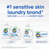 All Mighty Pacs Laundry Detergent, Free Clear for Sensitive Skin, Tub, 60 Count