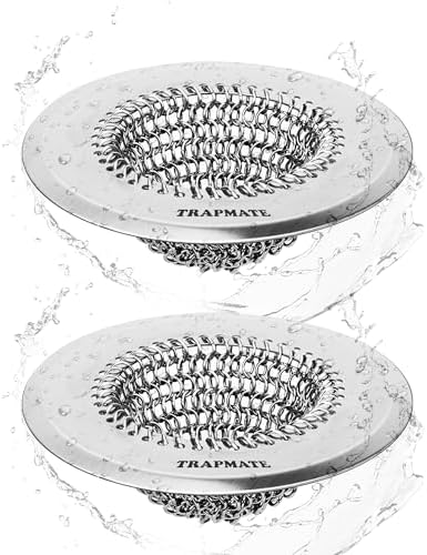 2 Pcs Kitchen Sink Strainer, Easy Clean Sink Drain Strainer, Anti-Rust Stainless Steel Sink Strainer, Anti-Clogging Strainer for Garbage Disposal, Dishwasher Safe (Patented Product)