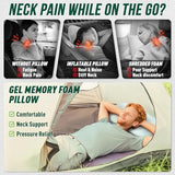Travel & Camping Cooling Memory Foam Pillow for Backpacking &Airplanes &Beach, Medium Firm Small Camp Bed Pillow for Car Sleeping,Toddler, Breathable Washable Cover, Neck Support Portable Compressible