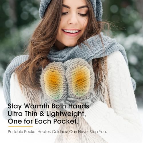 AI Hand Warmers Rechargeable 2 Pack, 6000mAh Electric Hand Warmers, AI Smart Chips 20Hrs Long Safe Heat, Portable Pocket Heater, Gifts for Christmas, Outdoor, Golf, Hunting, Camping Accessories