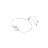 Swarovski Hyperbola Bracelet, Heart And Infinity, Pink, Rhodium Finished