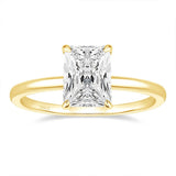 EAMTI 3CT 925 Sterling Silver 14K Gold Plated Engagement Rings Radiant Cut Solitaire Cubic Zirconia CZ Wedding Promise Rings for Her Wedding Bands for Women Size 6.5