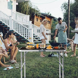 3.0 Ft Folding Portable Camping Table with Adjustable Height Legs, RV Dining Tables, Grill, DJ, BBQ, Dining, Picnic, Cooking, Beach, Garden, Black