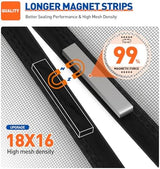 MAGZO Magnetic Screen Door Fit Door Size 50 x 83 Inch, Screen Size 52" x 84" Strong Magnet French Door Screen, Heavy Duty Fiberglass Door Mesh with Hook & Loop for Sliding Door, Gray