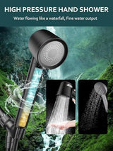 Filtered Shower Head with Handheld, High Pressure Shower Heads 3 Modes, Showerhead with Filters for Hard Water Detachable Shower Head 60" Hose, Bracket Remove Chlorine