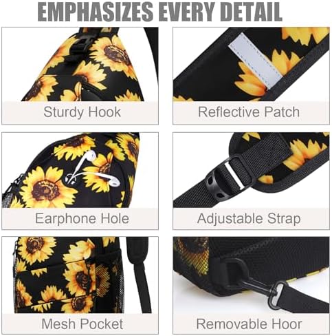 Crossbody Bags for Women Men Trendy Sling Bag Bakpack Casual Chest Bag with Convertible Shoulder Strap