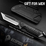 NedFoss Tactical Survival Knife with Fire Starter, Kydex Sheath, 440C Steel Blade, G10 Handle - Camping Gift for Men