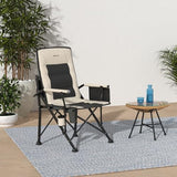 REALEAD Heated Camping Chairs - Fully Padded - Heavy Duty Folding Chairs for Outside, Supports 400 lbs, Portable Outdoor Camp Chairs for Sport Events, Concert, Beach