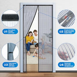 Heavy Duty Door Screen Magnetic Closure, LOVIGA Thickened Fiberglass Screen Door Mesh, Self Sealing, Tear Resistant, Easy Assemble, Fine Mesh Keep Bugs Out Fit Door Size 36 Inch X 82 Inch