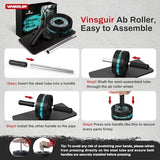 VINSGUIR Ab Roller Wheel, Abs & Core Workout Equipment for Home Gym with Knee Pad Accessories, Abdominal Wheel for Full-body Strength Training