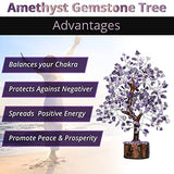 ANAYA AGATE Amethyst Crystal Tree of Life - Handmade Healing Bonsai Purple Tree for Home and Office Decor, Positive Energy and Good Luck, Ideal for Christmas Decor and Birthday Gifts for Women, Men