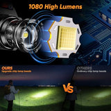 Rechargeable Headlamp Super Bright, Motion Sensor LED Head Lamp with 9 Modes, Zoomable Super Bright Headlamp for Adults 90° Adjustable, IPX7 Waterproof High Power Headlamps for Fishing Camping