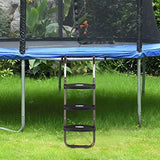HBTower Trampoline Ladder, 3-Step Trampoline Steps with Horizontal Wide Steps, Skid-Proof Steps Universal Hook, UV Treated Steel, 220Lbs Capacity Trampoline Stairs Accessories for Kids/Children