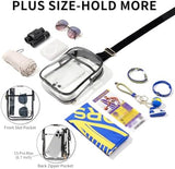 3 Pockets Clear Bag for Stadium Events with 2 Long Straps Sling Backpack Fanny Pack Concert Crossbody Purses for Women