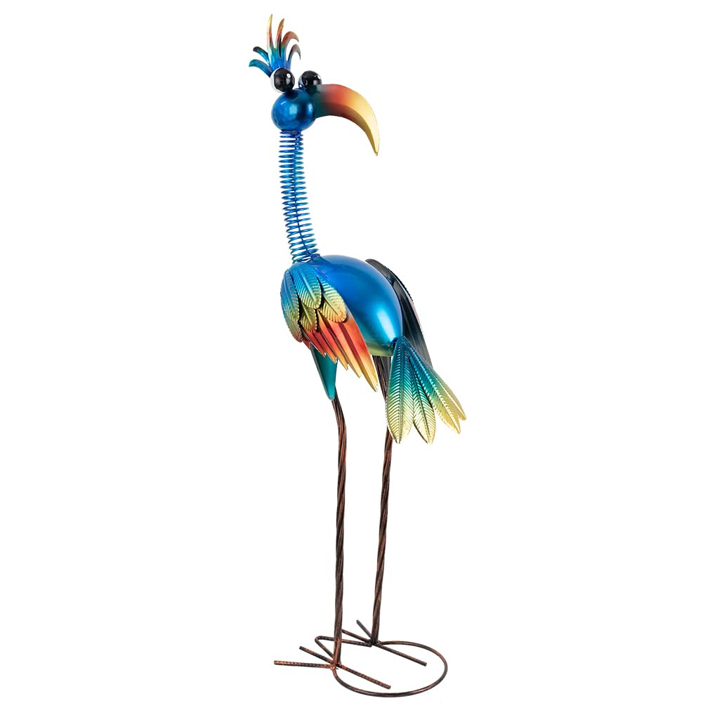 DREAMSOUL 30" Tall Bird Garden Statues Metal Standing Bird Outdoor Statues, 3D Funny Statue for Garden Patio Lawn