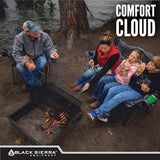 Black Sierra Oversized Camping Chair for Adults, Heavy Duty Outdoor Seat with Plush Padding, Supports 400lbs, Cup Holders & Carry Bag, Comfortable Folding Chair for Tailgating, Patio & Sideline Events