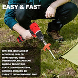 16 Pack Screw in Tent Stakes Heavy Duty,8 Inch Ground Anchors Screw in,Metal Stakes with Hex Head Driver,Camping Tent Accessories.(Orange)