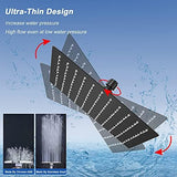 NearMoon Rain Shower Head, High Flow Stainless Steel Square Rainfall Shower, High Pressure Design, Awesome Shower Experience Even At Low Water Flow (10 Inch, Matte Black)