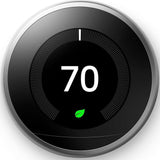 Google Nest Learning Thermostat - 3rd Gen - Programmable Smart Thermostat for Home - Compatible with Alexa (Stainless Steel)