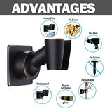 Brass Oil-Rubbed Bronze Shower Wand Holder - Adjustable Handheld Shower Head Bracket - Drill Free Glue Installation