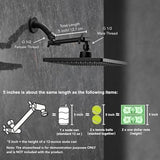 5 Inch Adjustable Shower Head Extension Arm With Locking Set Screw, Singing Rain Brass Matte Black Angle Height Adjustable, Easy To Install, G1/2 Universal Connector Compatible (Matte Black Finish)