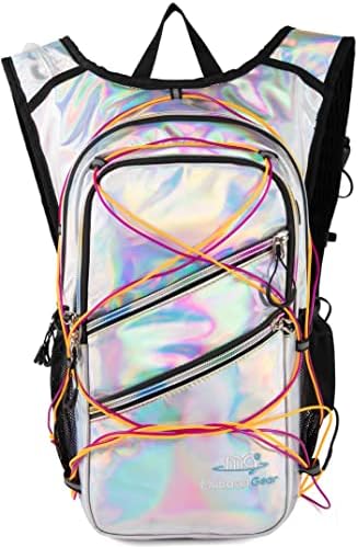 Hydration Backpack Pack with Cool Lights, 2L Water Bladder, Lightweight Bag for Running, Hiking, Bike, Climbing, Music Festival Essential, and Rave