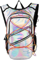 Hydration Backpack Pack with Cool Lights, 2L Water Bladder, Lightweight Bag for Running, Hiking, Bike, Climbing, Music Festival Essential, and Rave