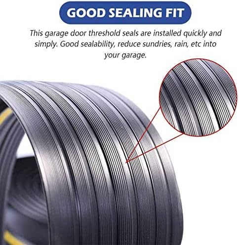 ToLanbbt 16.5Ft/5M Universal Garage Threshold Seal Strip with 300ml Black Sealants/Adhesives, Garage Door Bottom Weatherproof Strip Rubber DIY Weather Stripping Replacement(Black)