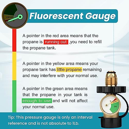 100 lb Propane Tank Adapter, Propane Gauge for 100 lb Propane Tank, Universal Fit Pol to Qcc1 Propane Tank Adapter Converts Pol to Qcc1 / Type 1 - Old to New Connection Type, Solid Brass (1PC)