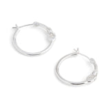 COACH Signature Hoop Earrings Rhodium One Size