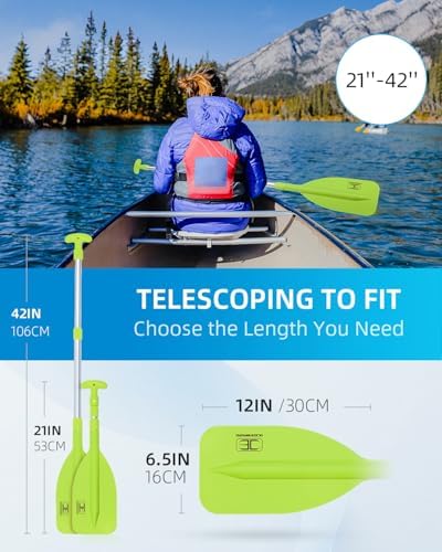 OCEANBROAD Telescoping Emergency Paddle 21''-42''/26''-54'' Aluminium Shaft for Kayaing Boating Canoeing River Tubing
