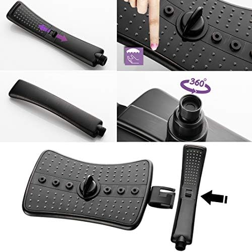 BRIGHT SHOWERS Four Spray Settings Shower Head Set Oil Rubbed Bronze and Black Finishing with 60" Long Stainless Steel Shower Hose