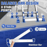 HBTower A Frame 5 Step Extension Ladder, 19 Ft Multi Position Ladder with Removable Tool Tray and Stabilizer Bar, 330 lbs Capacity Telescoping La dder for Household and Outdoor Work (Blue, 19FT)