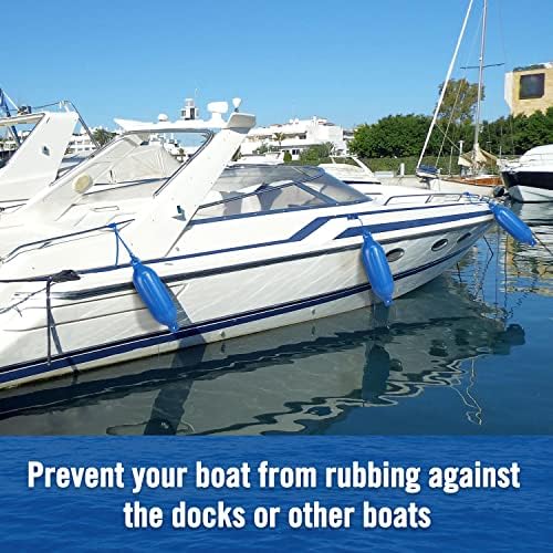 Affordura Boat Fender 4 Pack Boat Bumpers Fenders with 4 Ropes, Boat Bumpers for Pontoon Boat Fenders Inflatable