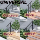 CHR Fence & Rail Hand Rails for Outdoor Steps, 2 Step Handrail & Indoor Stair Railing Kit, Railings for Outdoor Steps and Hand Rails for Seniors for Porch Railing & Deck Hand Rail, 1-2 Step Railing