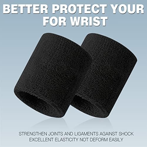 BEACE Sweatbands Sports Wristband for Men & Women -8pcs Moisture Wicking Athletic Cotton Terry Cloth Sweatband for Tennis, Basketball, Running, Gym, Working Out