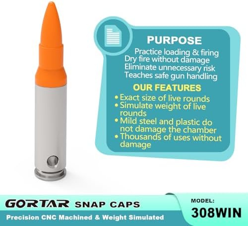 Snap Caps Training Dummy Rounds Practice Safe Loading Firing Close to Real Weight