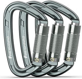 FresKaro 4inches 25kN-5621lbs Climbing Carabiners, UIAA CE Certified, Twist Auto Locking, Made of 7075 Aluminium, Lightweight, Rust Proof, for Mountaineering, Rappelling etc., Multi-Colors