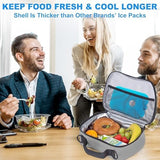 LotFancy Ice Packs for Cooler and Lunch Box, Reusable Freezer Packs for Lunch Bags, Slim Blue Ice Blocks, Long Lasting, Refreezable Flat Cool Packs for Food, Drinks, Milk